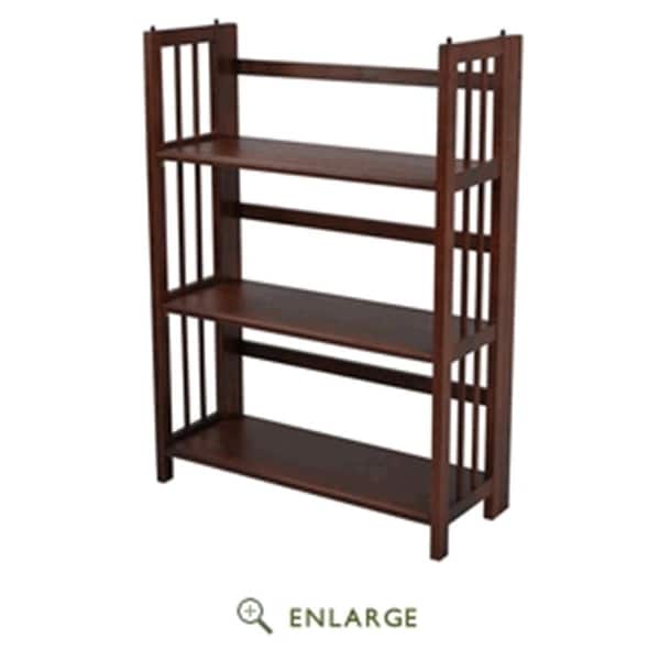 Casual Home 27.5 in. 3-Shelf Folding Stackable Bookcase, Walnut CA627320 - main
